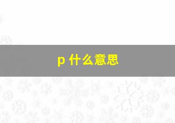 p 什么意思